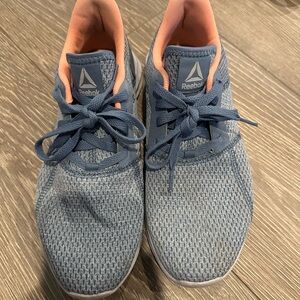 Reebok Mesh Sneakers in Blue and Coral